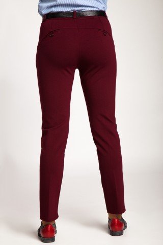 Pantaloni visinii cu stretch eleganti