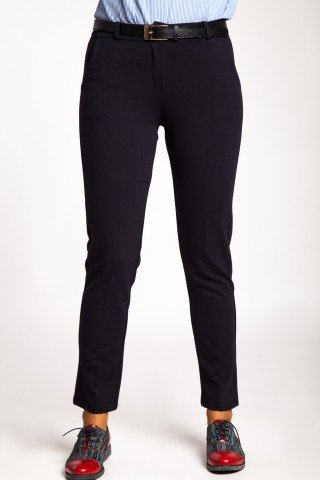 Pantaloni bleumarin cu stretch tip office