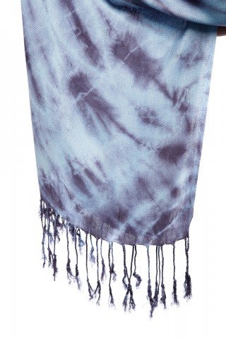 Esarfa vascoza groasa tie-dye albastru denim